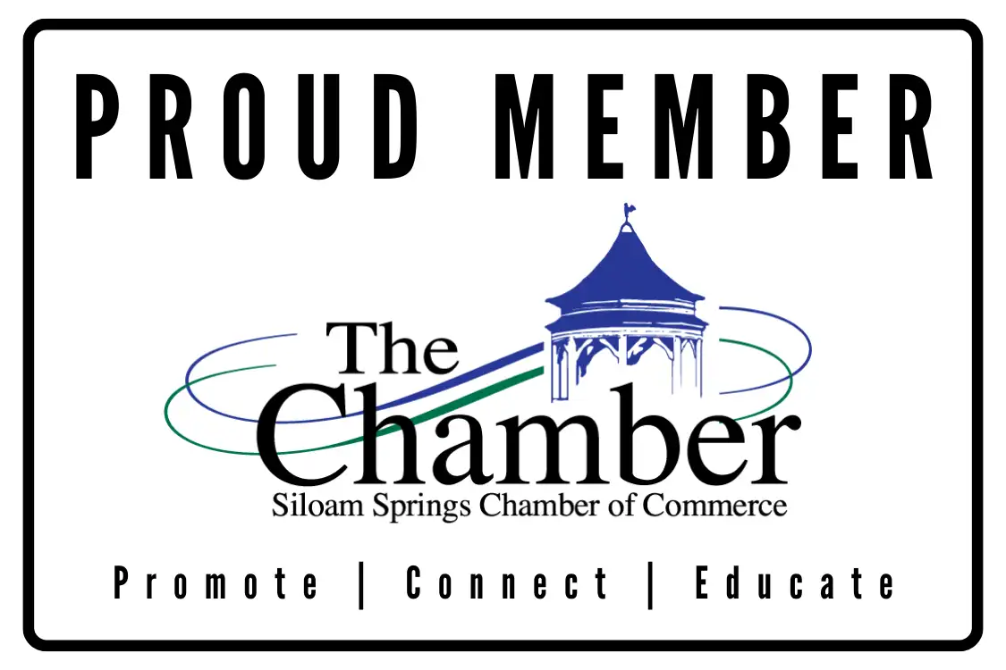 Proud Member badge of the Siloam Springs Chamber of Commerce